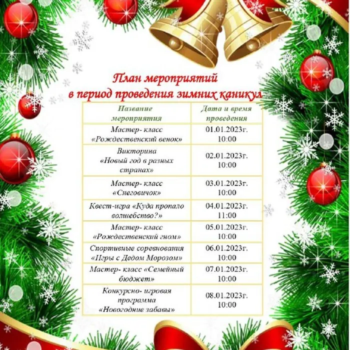 Зимние каникулы